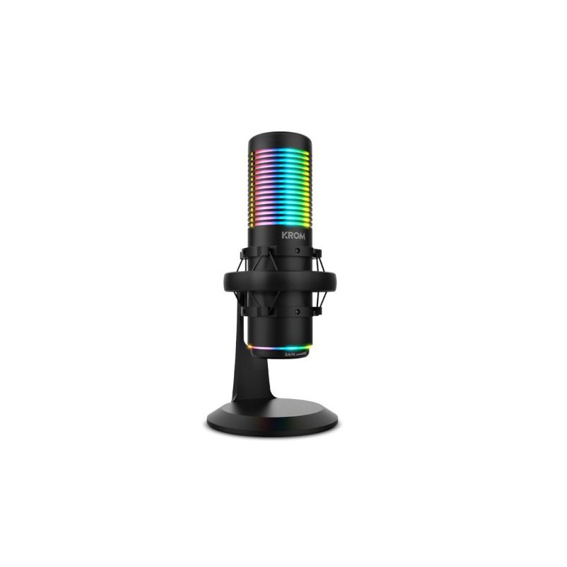 Micrófono KROM Kaze Streaming - RGB · USB · Cable 2 m · Soporte trípode