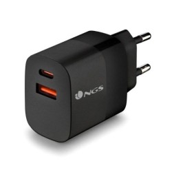 Cargador de Pared NGS BUD - 45W · USB Tipo C · USB Tipo A · Negro