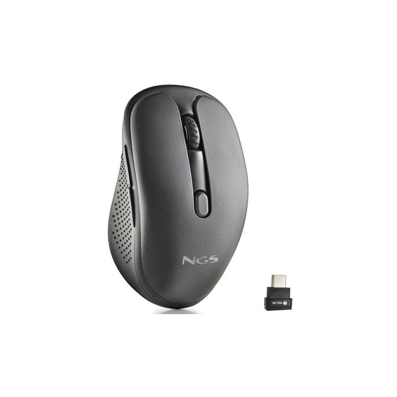Ratón Inalámbrico Ergonomico NGS Evo Jot - BT · USB Tipo C · 1600DPI · Negro