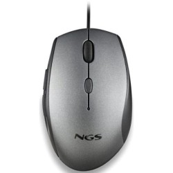 Ratón con Cable Ergonómico NGS Gray - USB Tipo C · 1600DPI · Gris