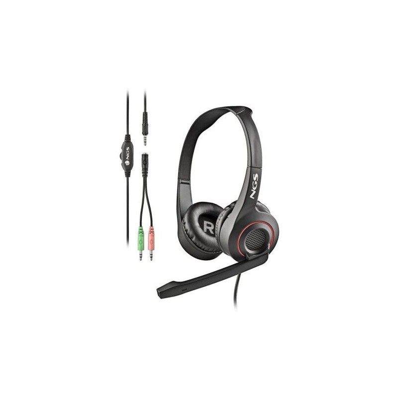 Auriculares con Diadema NGS MSX 10 Pro - Jack 3.5mm · Cable 1,8m · Micrófono · Negro