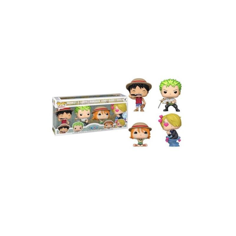 Pack 4 FUNKO POP Monkey D. Luffy, Roronoa Zoro, Nami y Sanji - One Piece Edición Especial - 889698844727