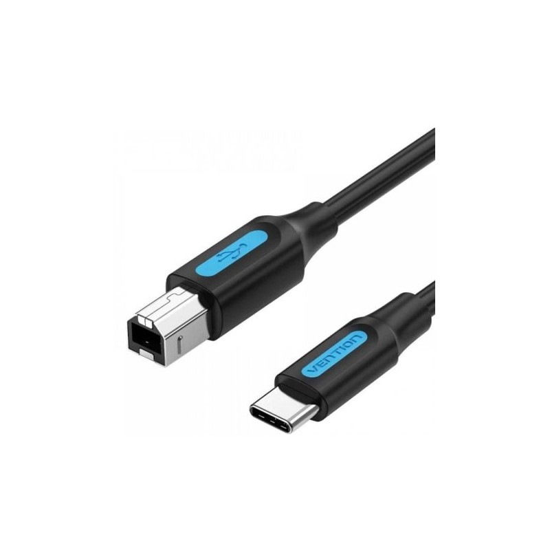 Cable para Impresora USB 2.0 Tipo B/M a USB Tipo C/M - 1m · Negro
