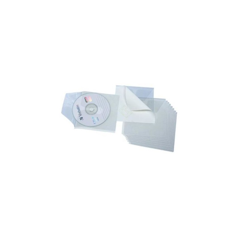 Fundas PVC Adhesivas para CD GRAFOPLÁS 13700000 - 127x127mm · Blanco · 10 Unidades