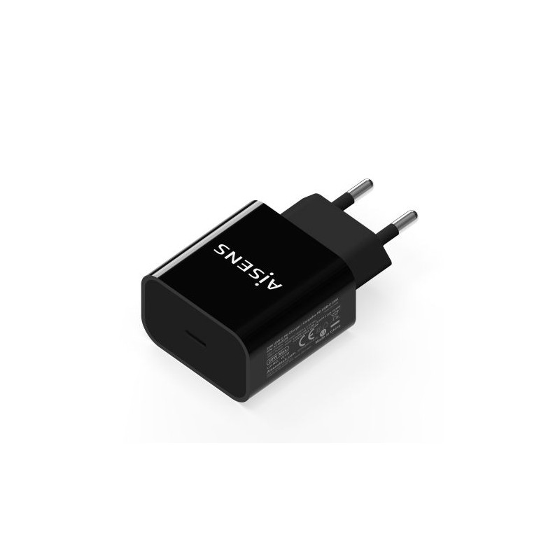 Cargador de Pared AISENS A110-0538 - 20W · USB Tipo C · Negro