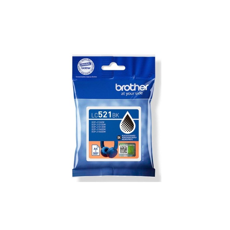Cartucho  Original BROTHER LC521 Negro - LC521BK [PAG-500]