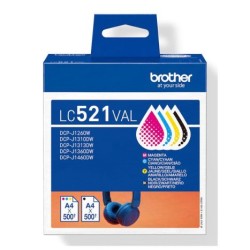 Pack 4 Cartuchos Originales BROTHER LC521 BK+C+M+Y - LC521VAL [PAG-500]