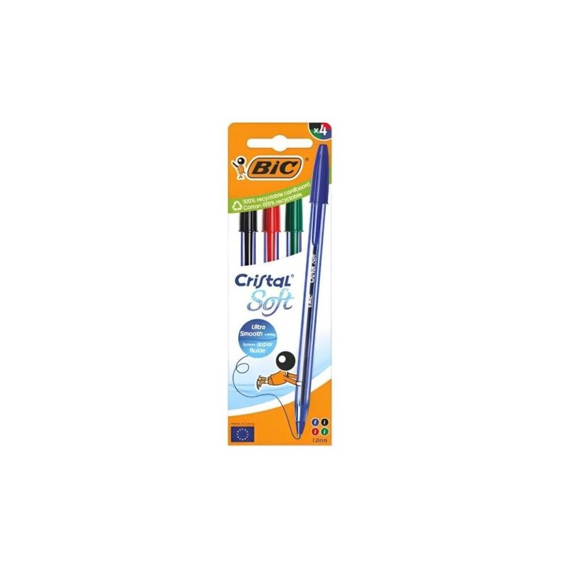 Bolígrafos de Tinta BIC 516343 - 1,2mm · Colores Surtidos · 4 Unidades