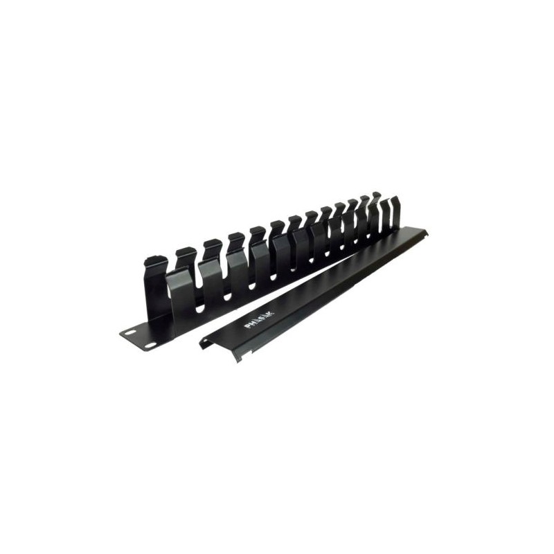 Guiacables con Tapa PHASAK PA 5095 - Rack 19 · Metálico · Negro