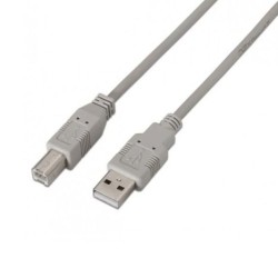 Cable para Impresora USB 2.0 Tipo B/M a USB Tipo A/M - 1m · Gris