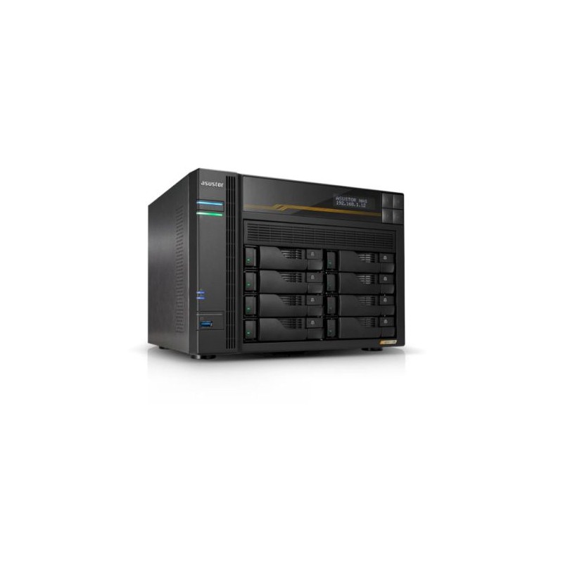 Servidor NAS ASUSTOR Lockerstor 8 Gen3 - AMD Ryzen · 16GB · 8 Bahias · LAN