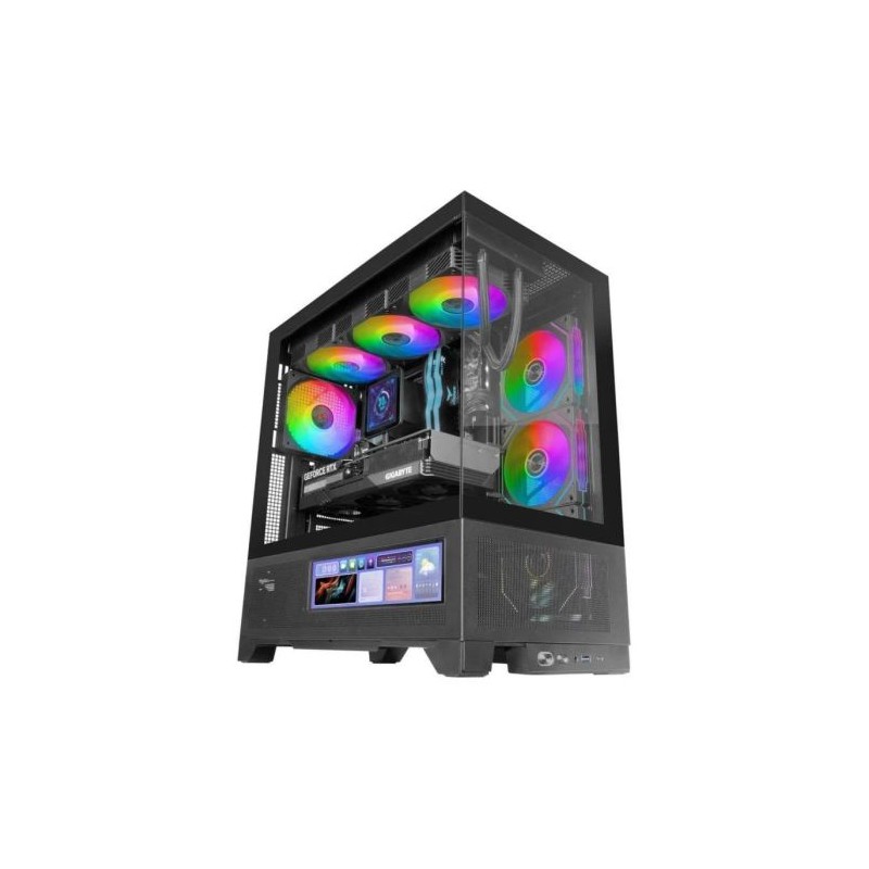 Caja Semitorre MARS GAMIMG MC-LCDX - ATX · 2.5 · 3.5 · USB Tipo C · 1xUSB 3.0 · Negro