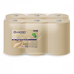 PAQUETE 12 ROLLOS HIGIENICO INDUSTRIAL ECONATURAL L-ONE MINI LUCART CE658