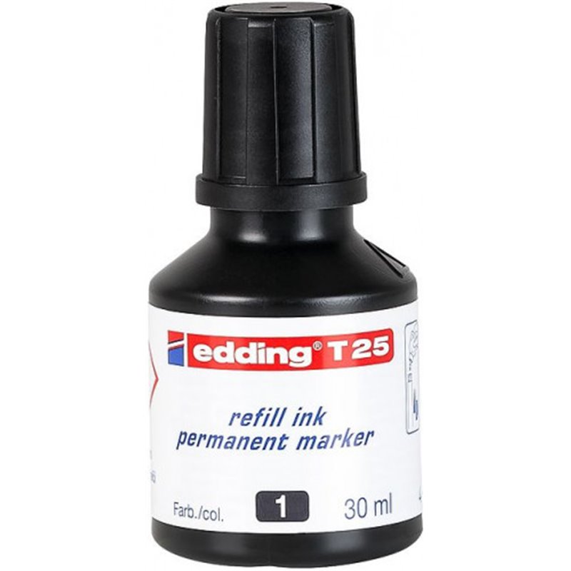 FRASCO TINTA PARA RELLENAR 25ML NEGRO EDDING T25-001