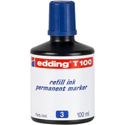 FRASCO TINTA PARA RELLENAR 100ML AZUL EDDING T100-03