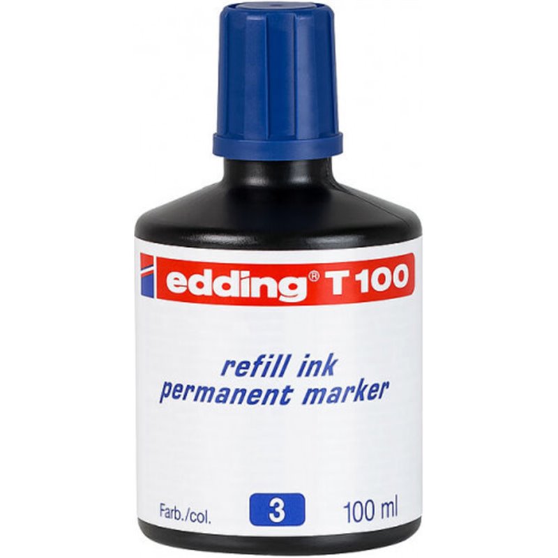 FRASCO TINTA PARA RELLENAR 100ML AZUL EDDING T100-03