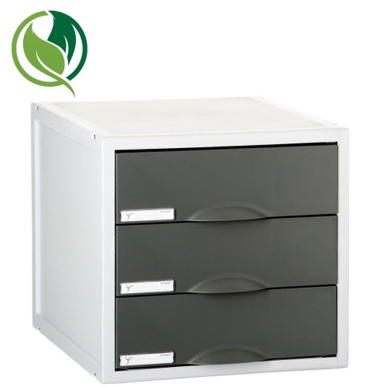 MÓDULO ARCHISYSTEM DE 3 CAJONES 356X316X303 MM GRAFITO ARCHIVO 2000 8403C GF
