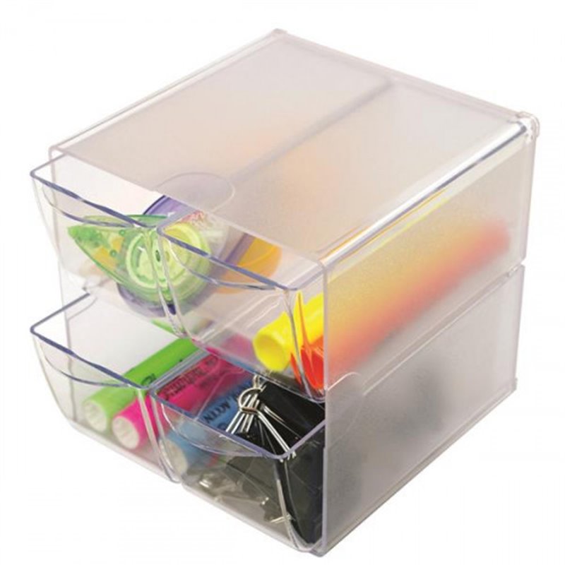ORGANIZADOR MODULAR CON CUATRO CAJONES DE 16,5X7X7 TRANSPARENTE DEFLECTO 350301