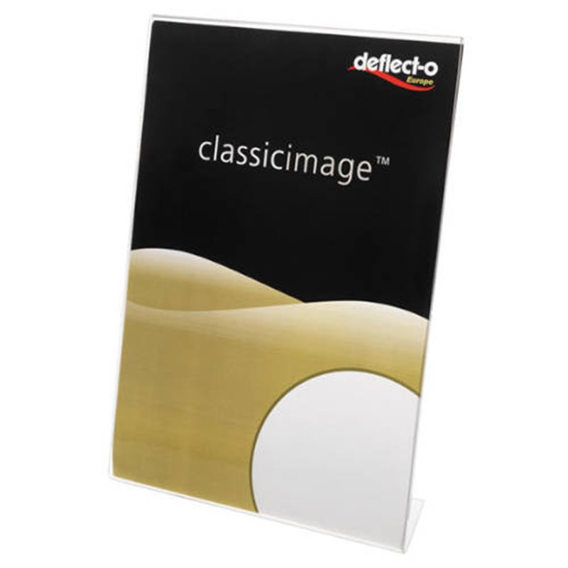 EXPOSITOR DE SOBREMESA EN FORMA L POLIESTIRENO A5 VERTICAL DEFLECTO 47501