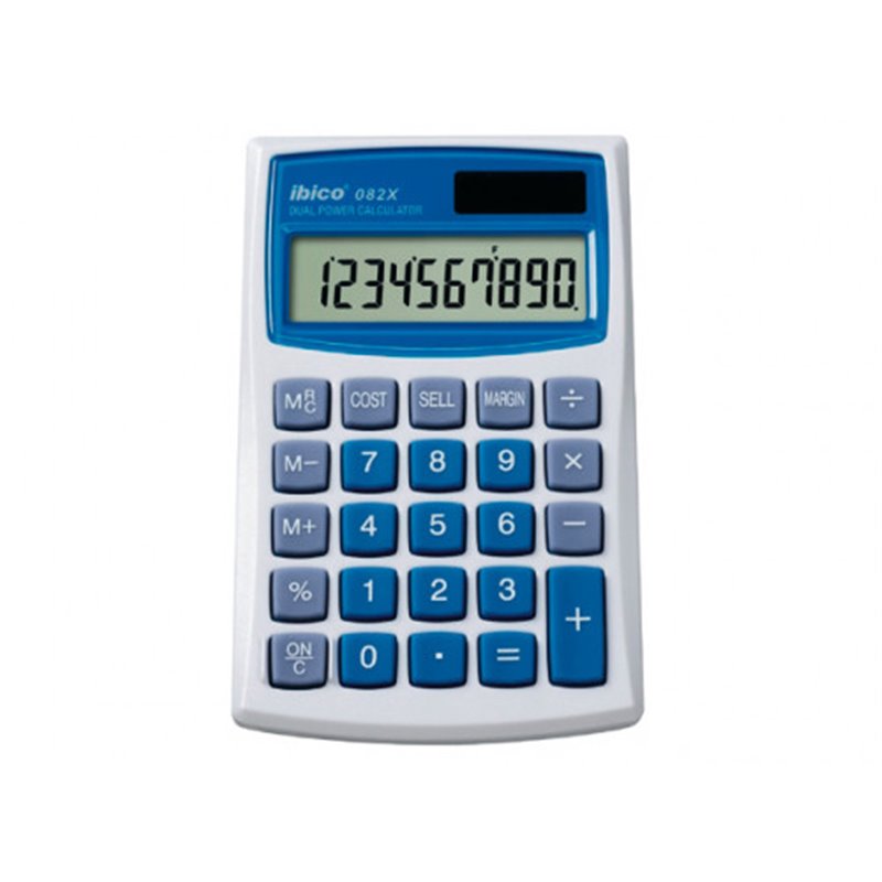 CALCULADORA DE BOLSILLO DE 10 DIGITOS MODELO 082X SOLAR / PILA IBICO IB410017