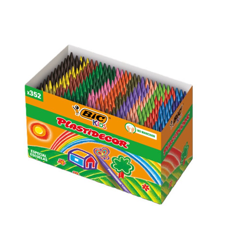 ESTUCHE 352 CERAS DE COLOR CON 16 COLORES DIFERENTES NO ENSUCIAN PLASTIDECOR 8417191