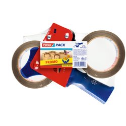 PACK PRECINTADORA MANUAL CUERPO PLASTICO Y METAL + 2 ROLLOS 50MM.X66M. TESA 57455-00001-01