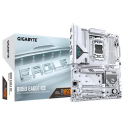 PLACA GIGABYTE B850 EAGLE ICE (BLANCO),AMD,AM5,B850,4DDR5,256GB,1HDMI+1DP,4SATA3+3M.2,2.5GBE,5USB3.2,ATX
