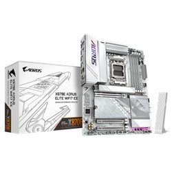 PLACA GIGABYTE X870E A ELITE WIFI7 ICE (BLANCO),AMD,AM5,X870E,4DDR5,256GB,1HDMI+1FHDMI+2USB4,4SATA3+4M.2,2.5GBLAN+WIFI7+BT5.4,6U