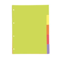 SEPARADORES CARTULINA STRONGLINE A4 5 POSICIONES - 5 COLORES VIVOS OXFORD 400149955