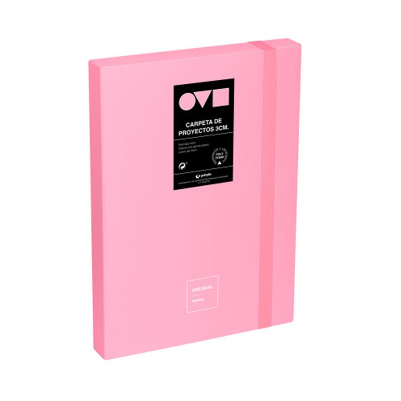 CAJA DE PROYECTOS 3CM EN POLYFOAM UNEQUAL MINIMAL ROSA GRAFOPLAS 91271053