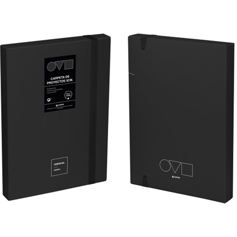 CAJA DE PROYECTOS 3CM EN POLYFOAM UNEQUAL MINIMAL NEGRO GRAFOPLAS 91271010