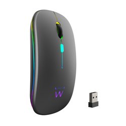 EWENT RATÓN INALÁMBRICO RECARGABLE DUAL CONEXIÓN BLUETOOTH/WIFI, RGB