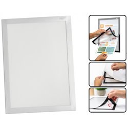 MARCO MAGNÉTICO ADHESIVO A4 GRIS FAIBO 40101