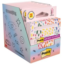 DISPENSADOR DE CARTON 90 HOJAS Z-NOTES RECICLADO SUPER STICKY 76X76 MM ROSA PASTEL R330-1RSSP POST-IT 7100398996