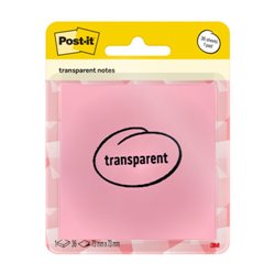 BLISTER 36 HOJAS NOTAS TRANSPARENTES 600-1TRSPO 73X73 MM NARANJA PASTEL POST-IT 7100394468
