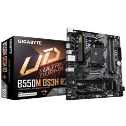 GIGABYTE B550M DS3H R2 Placa base - Procesadores AMD Ryzen 5000, VRM de 5+3 fases, hasta 4733 MHz DDR4 (O.C.), 1x M.2 PCIe 4.0 +