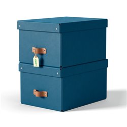 PACK 2 CAJAS DE ALMACENAMIENTO CARTÓN MEDIANA COLOR AZUL LEITZ 61490068