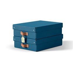 PACK 2 CAJAS DE ALMACENAMIENTO CARTÓN MEDIANA BAJA COLOR AZUL LEITZ 61480068