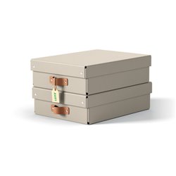 PACK 2 CAJAS DE ALMACENAMIENTO CARTÓN MEDIANA BAJA COLOR BEIGE LEITZ 61480012