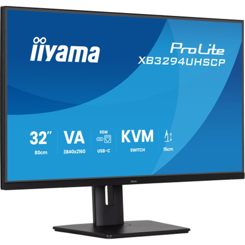 MONITOR IIYAMA, 32 PULGADAS, VA 4K BASE USB-C (95W), CONMUTADOR KVM, PUERTO LAN, COMPATIBILIDAD PIP/PBP