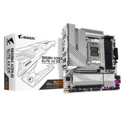 GIGABYTE B650M AORUS ELITE AX ICE Placa base - AMD Ryzen serie 9000, VRM de 12+2+2 fases, hasta 8000 MHz DDR5 (OC), 1xPCIe 5.0 +