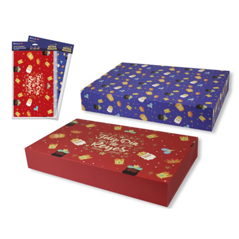 CAJA PLEGABLE REYES MAGOS (43x26x6,5 CM) COLORES SURTIDOS BISMARK 333604