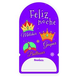 PACK 6 ETIQUETAS ADHESIVAS REYES MAGOS (6X16,5 CM) BISMARK 333589