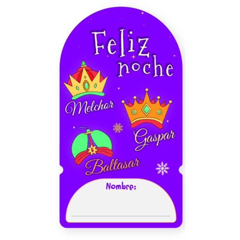 PACK 6 ETIQUETAS ADHESIVAS REYES MAGOS (6X16,5 CM) BISMARK 333589