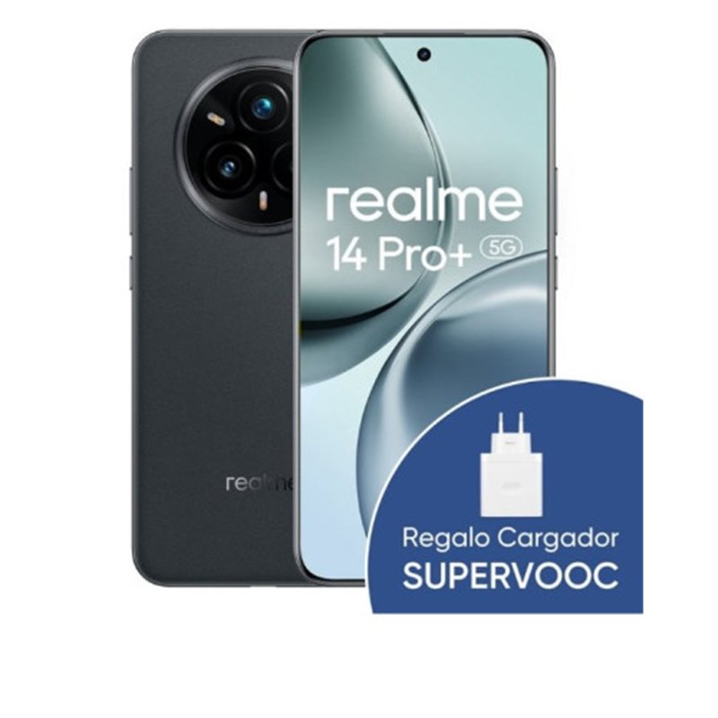 REALME 14 PRO+ 5G 512GB 12GB SUEDE GREY INT NFC + SUPERVOOC 120W POWER ADAPTER WHITE