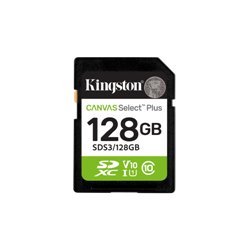 Kingston Technology 128 GB SDXC Canvas Select Plus Gen3 150 MB/s C10 UHS-I U1 V10