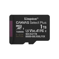 Kingston Technology 1TB micSDXC Canvas Select Plus Gen3 150R A1 (Adaptador de SD no incluido)