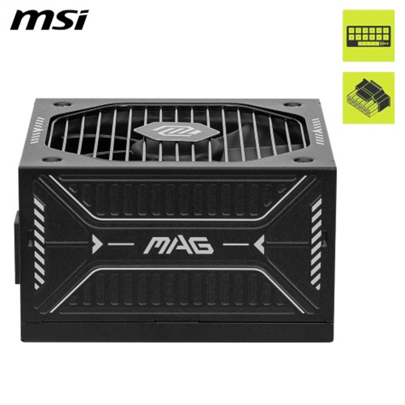 FUENTE ALIMENTACION MSI MAG A750GLS PCIE5,PSU,750W,80 PLUS GOLD,MODULAR,120MM,ACTIVE PFC,PCI-E 5.0 (16 PIN)X1,PCI-E (6+2 PIN)X4,