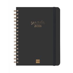 AGENDA 2026 TRENDY ALMA E10 155X212MM SEMANA VISTA HORIZONTAL NEGRO FINOCAM 762020126