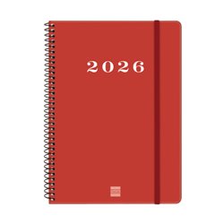 AGENDA 2026 BASIC MY E10 155X212MM SEMANA VISTA HORIZONTAL ROJO FINOCAM 743503026
